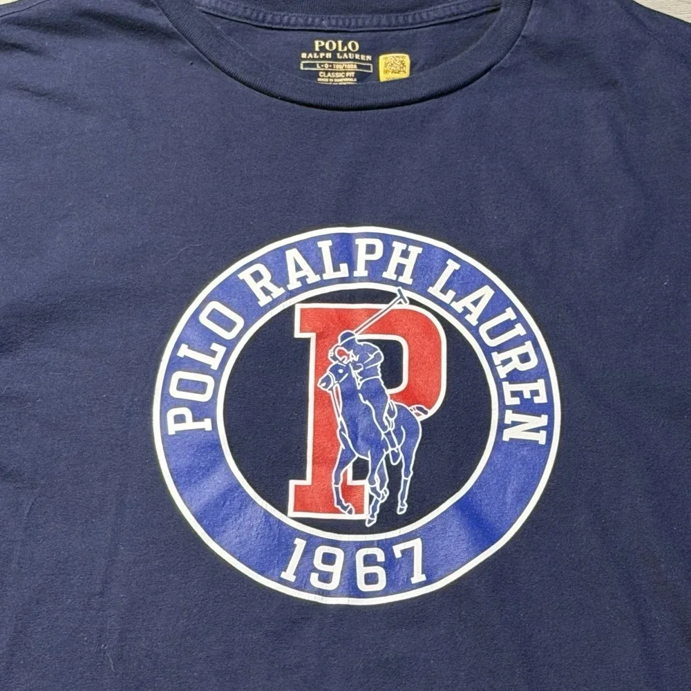 Polo Ralph Lauren T Shirt Men Large Blue Circle Graphic P 1967 Casual Street